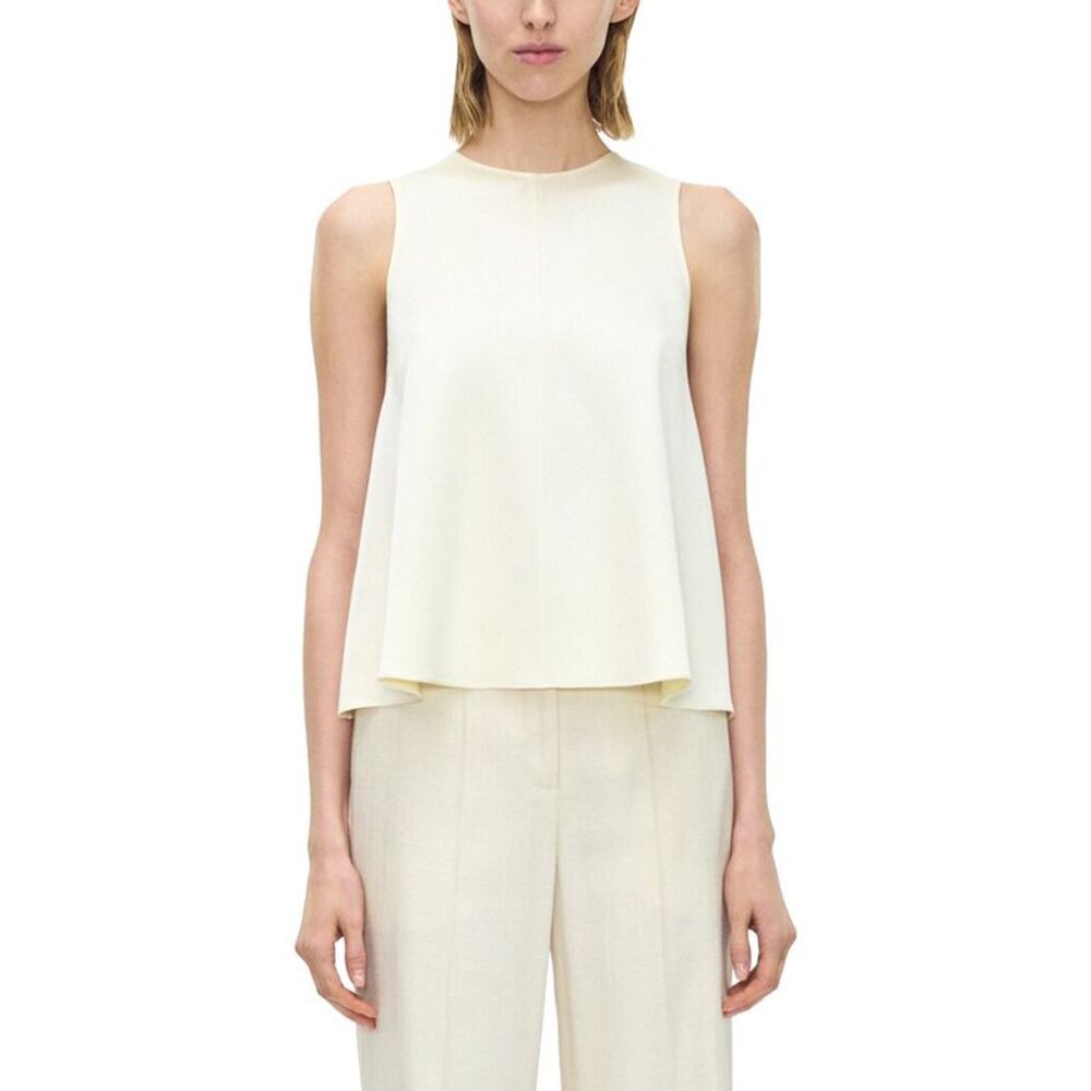 Adam Lippes Womens Elias Silk Top, White